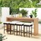 Patio Rattan Barstools Set of 4 with Footrest and Soft Cushions for Backyard Balcony